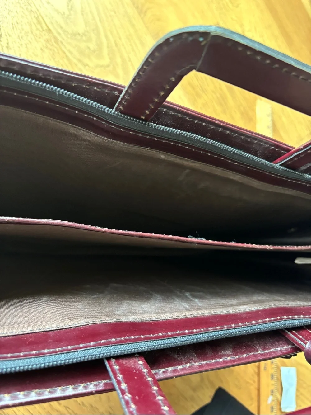 Vintage top grain leather crossbody or shoulder bag laptop briefcase